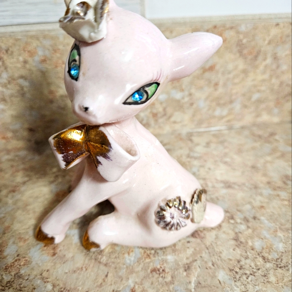 Pink deer pepper shakers rhinestone eyes